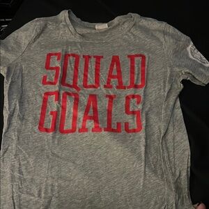 PINK Victoria's Secret Gray Tee with Red Print